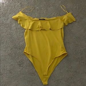 Yellow Ruffled Bodysuit